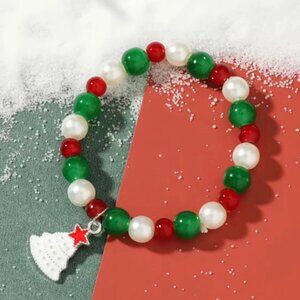 Christmas Handmade Beaded Bracelet Cute Elk Christmas Tree Santa Claus
